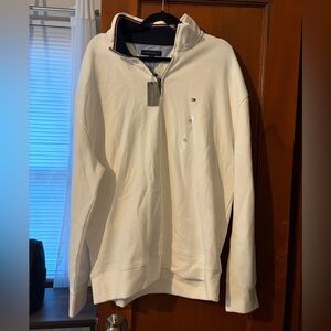 Tommy Hilfiger White Zip-Up Men’s XL Sweater